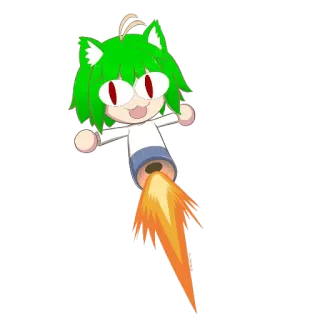 💥 chat, fusée, animé, mème whatsapp sticker