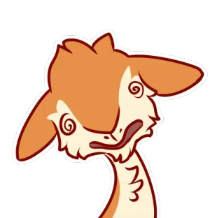 😵 cartoon, animal, funny, silly, goofy, dizzy, expression whatsapp sticker