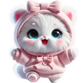 🤩 고양이, 귀여운, 동물, 카와이, 스티커, 만화 whatsapp sticker