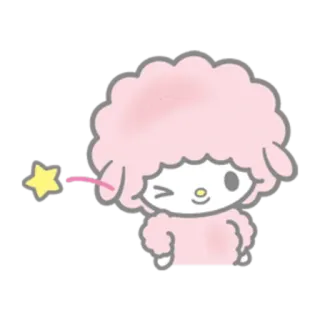 😉 овца, милый, каваий, розовый, животное, мультфильм whatsapp sticker