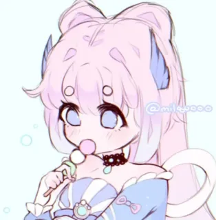 💗 @milewooo Anime, Niedlich, Cartoon, Charakter, Illustration, Mädchen, Süß telegram sticker