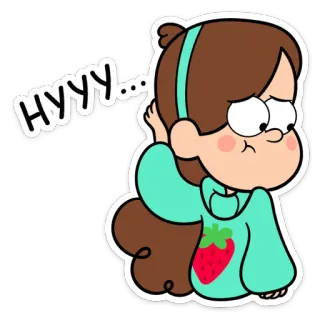 🤔 Mabel Pines Gravity Falls HYYY... мультфильм, Мэйбл, Гравити Фолз, клубника, свитер telegram sticker