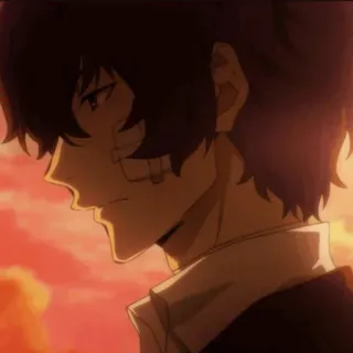 🖤 Osamu Dazai Bungou Stray Dogs anime, osamu dazai, bungou stray dogs, character, portrait telegram sticker
