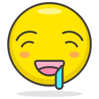 🤤 emoji, faccia, sbavando, giallo, felice, cartone animato, espressione, sticker telegram sticker