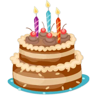 🎂 cake, birthday, dessert, food, candles, celebration telegram sticker