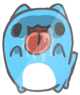 👅 gato, azul, animal, fofo, adesivo, desenho animado telegram sticker