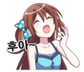 😵 후아~ Anime, Dziewczyna, Kreskówka, Szczęśliwy, Podekscytowany telegram sticker