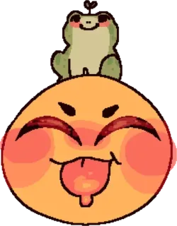 😝 grenouille, mignon, autocollant, emoji, joyeux, fun telegram sticker