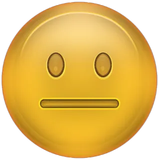 😐 emoji, expressionless, neutral, face, yellow, emotion telegram sticker