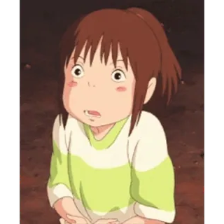 ☺️ Chihiro Ogino Spirited Away Anime, El viaje de Chihiro, Chihiro, Ghibli, Dibujos animados, Película whatsapp sticker