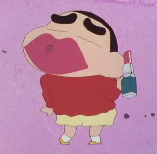 💈 Shin-chan Crayon Shin-chan 만화, 애니메이션, 짱구는 못말려, 짱구, 립스틱, 웃긴 whatsapp sticker