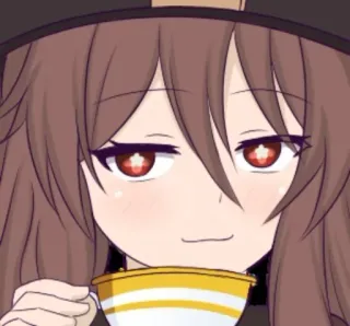 😏 Hu Tao Genshin Impact Anime, Mädchen, Süß, Videospiel, Hut, Tee whatsapp sticker