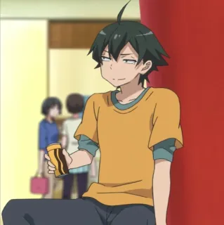 🥀 Hachiman Hikigaya My Teen Romantic Comedy SNAFU Anime, Personagem, Masculino, Casual, Sentado telegram sticker