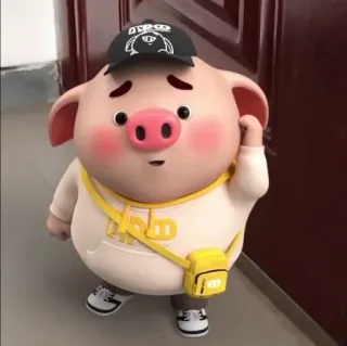 🐽 cochon, mignon, dessin animé, animal telegram sticker