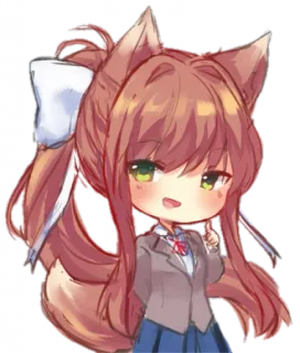 💚 anime, chibi, cute, girl, fox, character telegram sticker