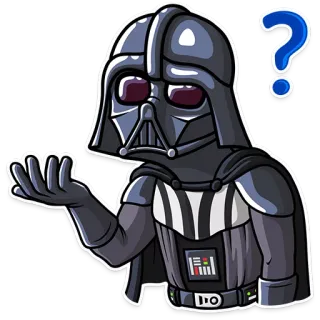 ❓ Darth Vader Star Wars darth vader, star wars, znak zapytania, złoczyńca, sci-fi telegram sticker