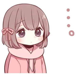 🌟 Chica anime, Lindo, Chibi, Kawaii, Triste, Rosa, Dibujo animado, Pegatina telegram sticker