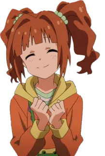 😊 Anime, Cartone animato, Ragazza, Carina, Felice, Personaggio telegram sticker