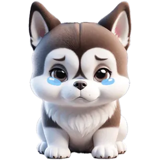 😩 welpe, hund, süß, traurig, weinend, tier, aufkleber whatsapp sticker