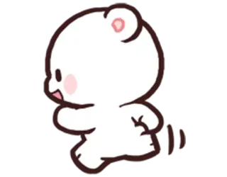 🏃‍♀ beer, schattig, cartoon, dier, kawaii, rennen whatsapp sticker