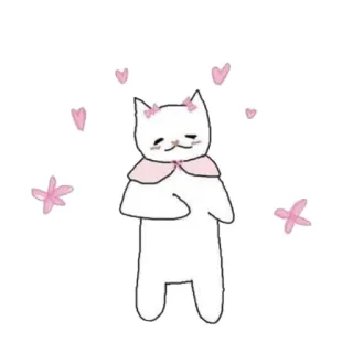 🌷 chat, kawaii, mignon, animal, coeurs, fleurs whatsapp sticker