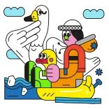 🤔 アヒル, 漫画, 鳥, アニメ telegram sticker