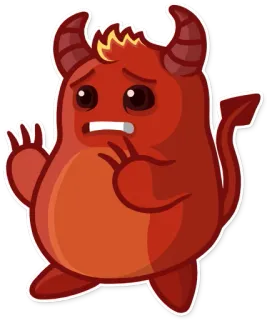 😰 monster, demon, devil, cute, sticker, cartoon, character, horns whatsapp sticker