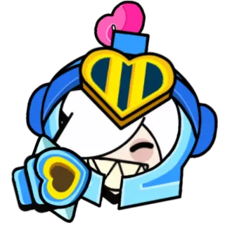 👍 Colette Brawl Stars 科莱特, 荒野乱斗, 电子游戏, 爱心, 卡通, 粉丝作品 telegram sticker