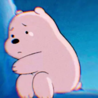 ❄️ Ice Bear We Bare Bears Kartun, Beruang, Sedih, Kesepian, Beruang kutub, We Bare Bears, Animasi whatsapp sticker
