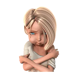 😊 smutny, płaczący, dziewczyna, kreskówka, emocjonalny, przygnębiony telegram sticker