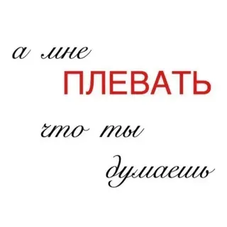 😼 а мне
ПЛЕВАТЬ
что ты
думаешь รัสเซีย, ข้อความ, คำแถลง, วลี, ความเฉยเมย telegram sticker