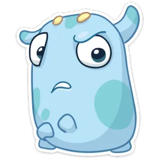😧 adesivo, mostro, cartone animato, carino, blu, illustrazione whatsapp sticker