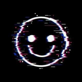 🖤 Smiley, Glitch, Abstrakt, Fröhlich, Emoji, Verzerrung whatsapp sticker