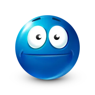 😑 Emoji, Smiley, Cara, Azul whatsapp sticker