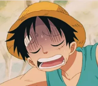 😨 Monkey D. Luffy One Piece Аниме, Мультфильм, Луффи, Ван Пис, Больно, Травма telegram sticker