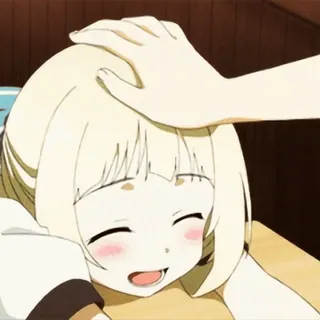 ☺️ anime girl, head pat, cute, happy, affectionate telegram sticker