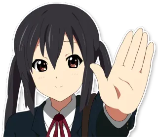 ✋ Anime, Garota, Pare, Mão, Gesto telegram sticker
