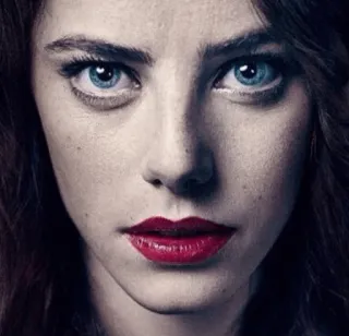 ➰ portrait, woman, face, eyes, makeup, red lipstick telegram sticker