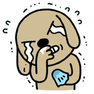 😭 sedih, menangis, anjing, emotikon, kartun, tertekan, kesal whatsapp sticker