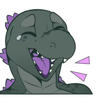 😂 dinosaur, reptile, cartoon, animal, happy, laughing whatsapp sticker