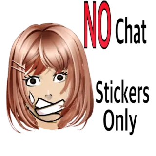 🤬 No Chat
Stickers Only naklejka, bez czatu, ilustracja, kreskówka, tekst telegram sticker