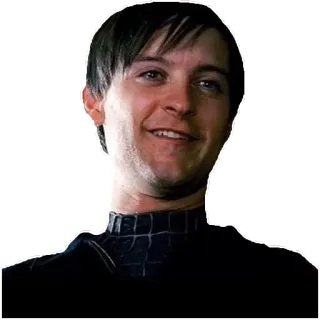 😀 Peter Parker Spider-Man 3 tobey maguire, spider-man, costume noir, peter parker, film, super-héros, marvel telegram sticker