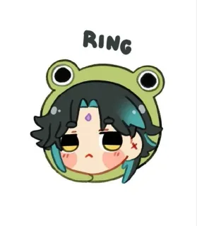 🌟 Xiao Genshin Impact RING Anime, Sapo, Genshin Impact, Xiao, Personagem, Video game telegram sticker