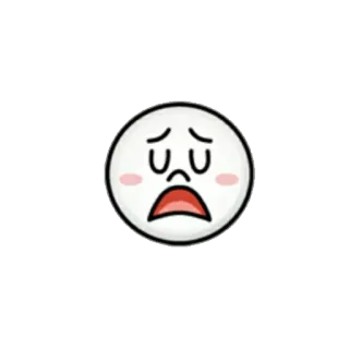 😩 悲しい, 絵文字, 顔, 表情, 不機嫌, 可愛い, 漫画 telegram sticker