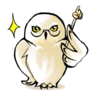 ☝️ owl, bird, cartoon, sticker, illustration telegram sticker