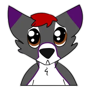 🐶 Furry, Lobo, Dibujos animados, Triste, Lindo, Animal telegram sticker