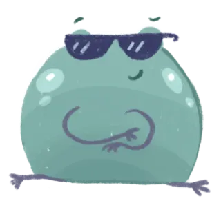 😎 rã, óculos de sol, legal, desenho animado, engraçado, gosma whatsapp sticker