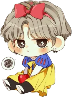 😒 Blancanieves, Anime, Dibujos animados, Chibi, Manzana, Cuento de hadas, Ilustración telegram sticker