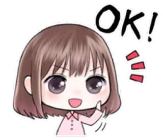 💻 OK! ok, Anime, süß, Zustimmung, positiv, Chibi, Einverstanden telegram sticker