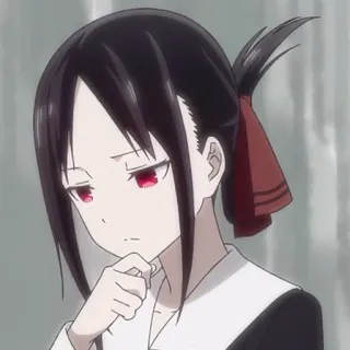❤️ Kaguya Shinomiya Kaguya-sama: Love Is War аниме, кагуя, кагуя-сама, любовь это война, персонаж, думает, серьезный telegram sticker